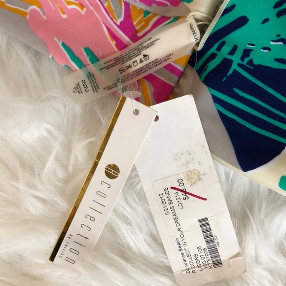 Multicolored Tie Back Bandeau Bikini Top - Picture 3 of 3